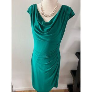 Ralph Lauren green dress size 8 work dress stretchy